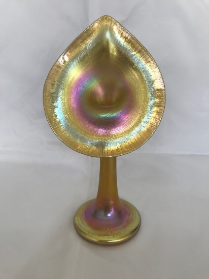 Steuben Gold Aurene Jack in the Pulpit vase