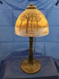 HANDEL; “Chipped Ice Shade” boudoir lamp