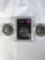 (3) silver coins, 1986 uncirculated Canadian silver dollar, Elizabeth II two pound coin and