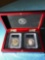 1971-S Eisenhower silver dollar box set, one uncirculated, one proof