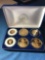 Set of 6 gold plated coins
