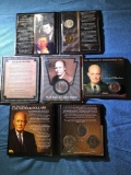 Eisenhower 1971S uncirculated dollar, 20th Anniversary 1976-8 set, coin and JFK 2013 Golden