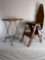 Batchelor Chair ironing board / stepstool & wood table with iron legs