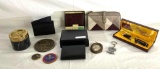 Geoffrey Beene, Fossil and other wallets & brass and marble 40 year calendar