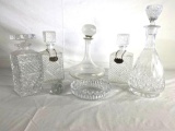 Pressed & blown glass decanters
