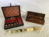 Vintage Chinese horse hair calligraphy brush and calligraphy sets