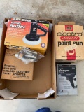 (2) Electro paint gun, Craftsman glue gun, wood burner, Black&Decker buffer
