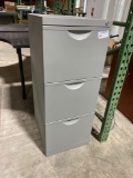 Grey 3-drawer metal filing cabinet