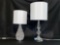 (2) glass lamps