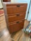 Cherry laminate 3-drawer, rolling file cabinet
