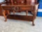 Wood Queen Anne style console table 30