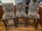 (3) Bar stools with zebra pattern seats