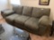 Ashley Furniture green ultra-suede sofa 3'H x 7' W x 3 1/2 D