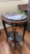 Oval stone top side table 2' H x 14