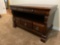 Wood scroll front TV stand 26