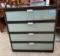 4-drawer glass and wood cabinet