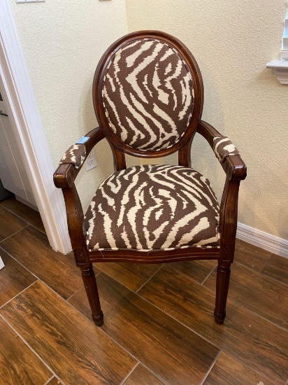 Zebra pattern side chair