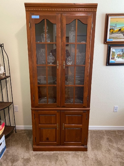 Glass-front cupboard 78" H x 32" W x 17" D