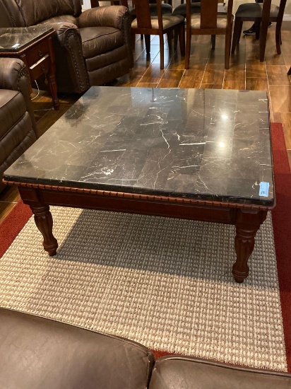 Stone top coffee table 19" H x 40" W x 40" D