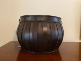 Decorative wood basket 12