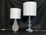 (2) glass lamps