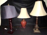 Brown Ginger Jar and two other lamps