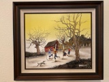 Mark Wood signed oil with certificate sticker on back 24