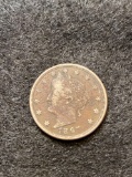 1897 Liberty Head Five Cent piece with 