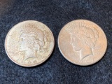 1925 & 1927 Peace Silver Dollars