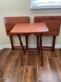 (3) wood TV tables 26