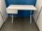 (2) White laminate/plastic desk with chrome legs 29 1/4