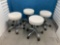 (4) White rolling stools