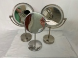 (3) pedestal, lighted magnifying mirrors