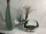 Decorative vases and clock