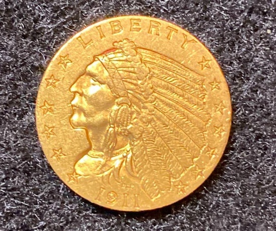 1911 Indian Head Quarter Eagle $2.50