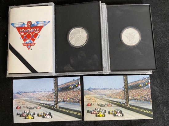 (2) INDY 500 75th Anniversary silver coin sets