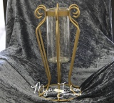 Bronze Color Metal & Glass Vase/Candle Holder