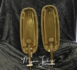 Pair of Brass Candlestick Sconces