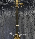 Lamp w/ Gold Color Bottom & Black Metal Body w Tassel