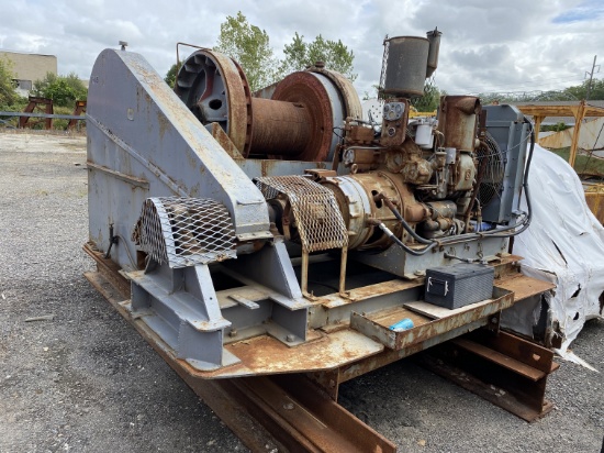 Grey Double Drum Winch for Spuds