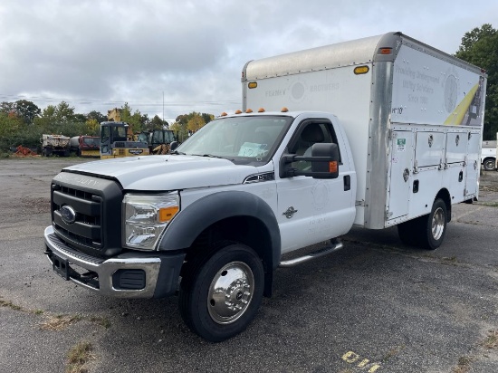 2011 Ford F550 XLT Super Duty, Power Stroke 6.7L Diesel, 6 Wheel, 13' Utility Cube Truck, Rear