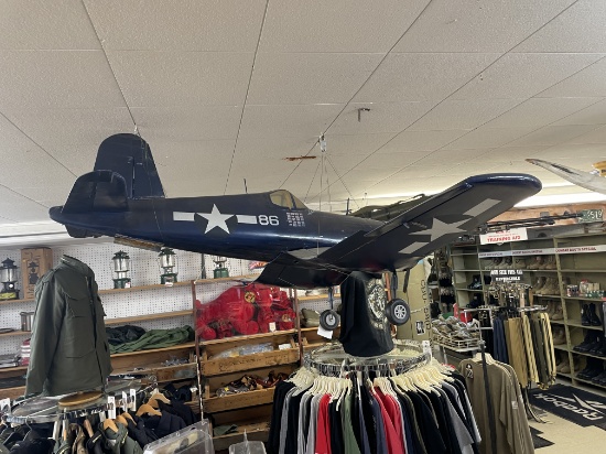 Corsair US Navy Model Airplane WWII Dimensions: 63" Wingspan, 50" Fuselage