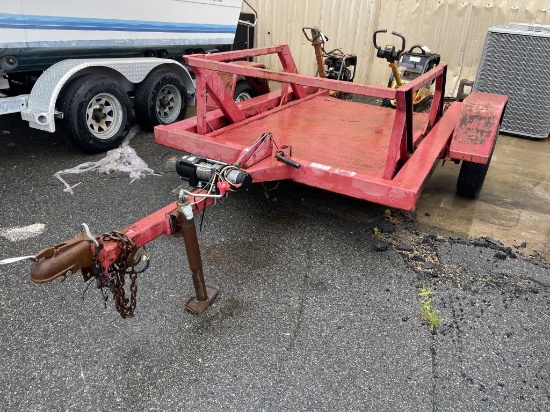 2000 8' Single Axle Drop Deck Trailer w/Traveler Electric Winch VIN#: 5DYAU1313YC100004 (NO