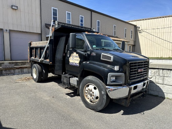 2007 GMC C7500 Dump Truck, 8' Dump, 6 Wheel CAT C7 Diesel, Manual, PTO, Plow Mount, Odom: 159,361,