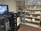(Lot) Files, Shelving, Monitors, (12) Folding Chairs, In Supply Room