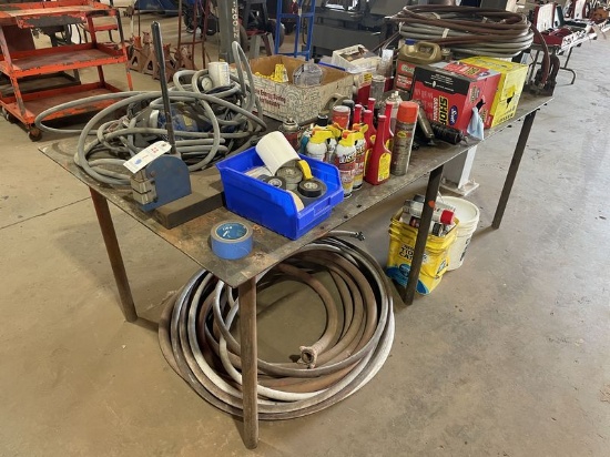 4' x 8' HD Steel Table W/Vise Pipet 6" Bench Mounted