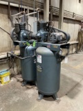 (2) 80g 200PSI 5hp 3 Phase 480V Air Compressor w/ 1 Control