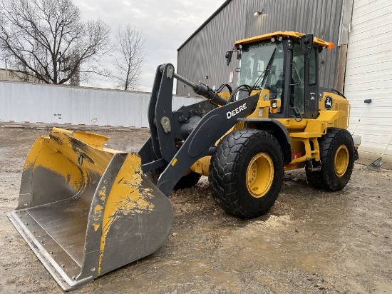 2021 John Deere #524P High Lift Articulating Bucket Loader, 2 Tier, w/JD Quick Coupler 104"