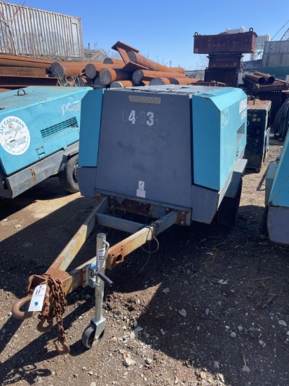 Airman #PDS185S Towable Air Compressor w/ 3842 Hours, 220 Max PSI, and SN: B4-6B44632