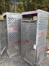 {LOT} (4) Upright Aluminum Flammables Storage Cabinets w/Metal Floor